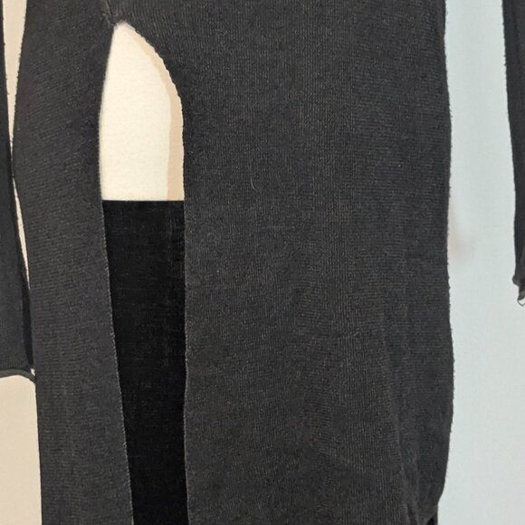 Zara Split Hem Sweater Dress Medium - green black - Picture 4 of 6